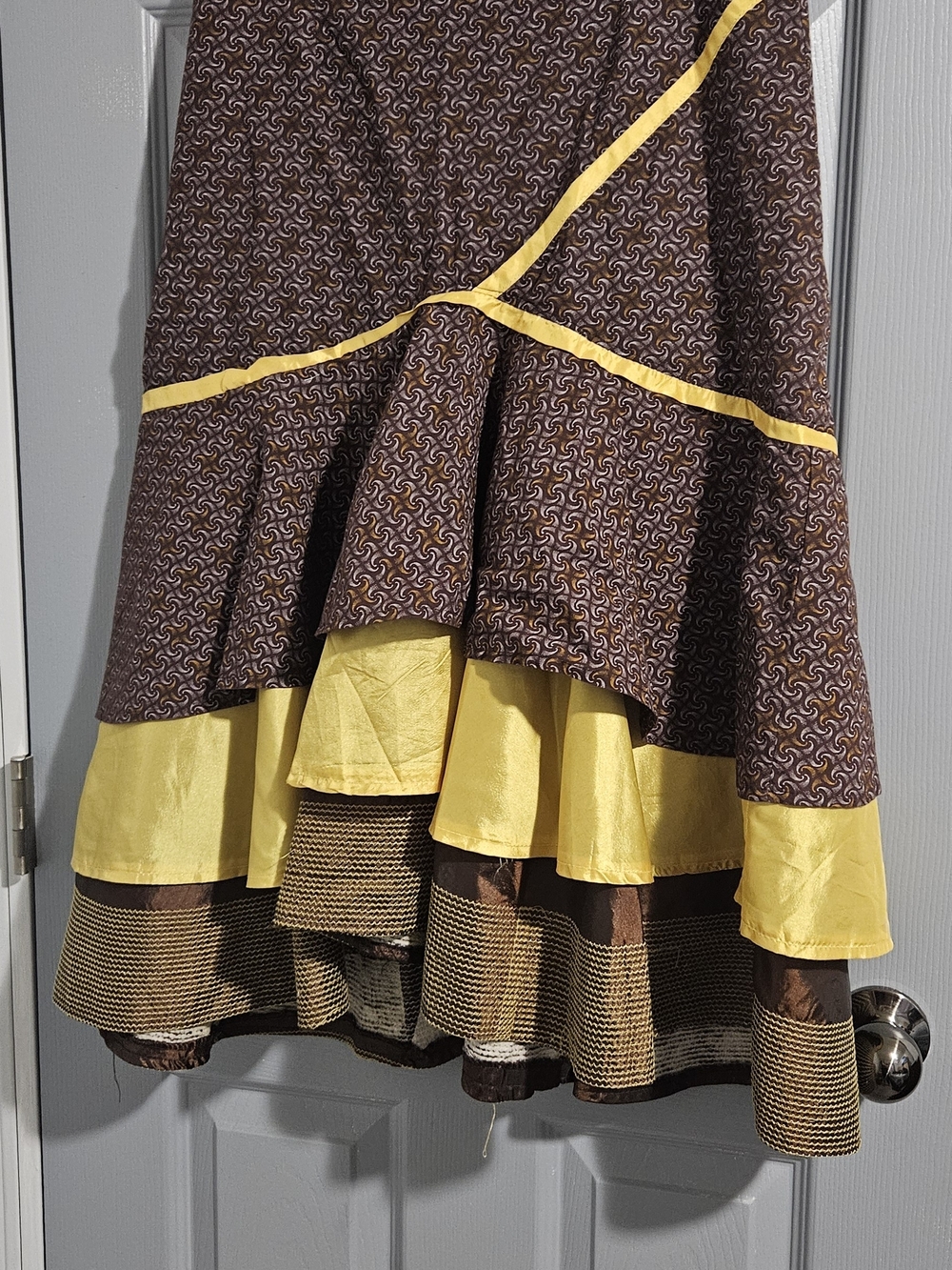 Yellow & Brown Tiered Women’s Skirt